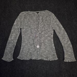 Y2k Lolita Coquette BCBGMaxAzria Gray Cardigan Sweater Large